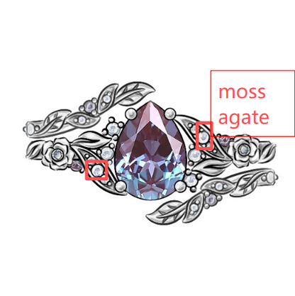 Custom Pear Cut Alexandrite Bridal Ring Set For Connor Clayton