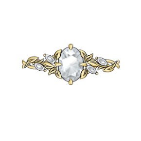 Custom Oval Cut Moissanite Engagement Ring For Aon 1610