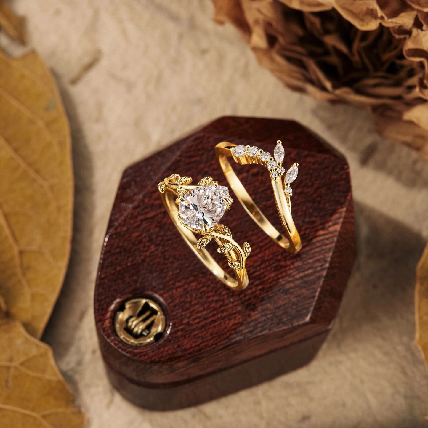 Promise Lab Grown Diamond Engagement Ring Set 2pcs-Hana