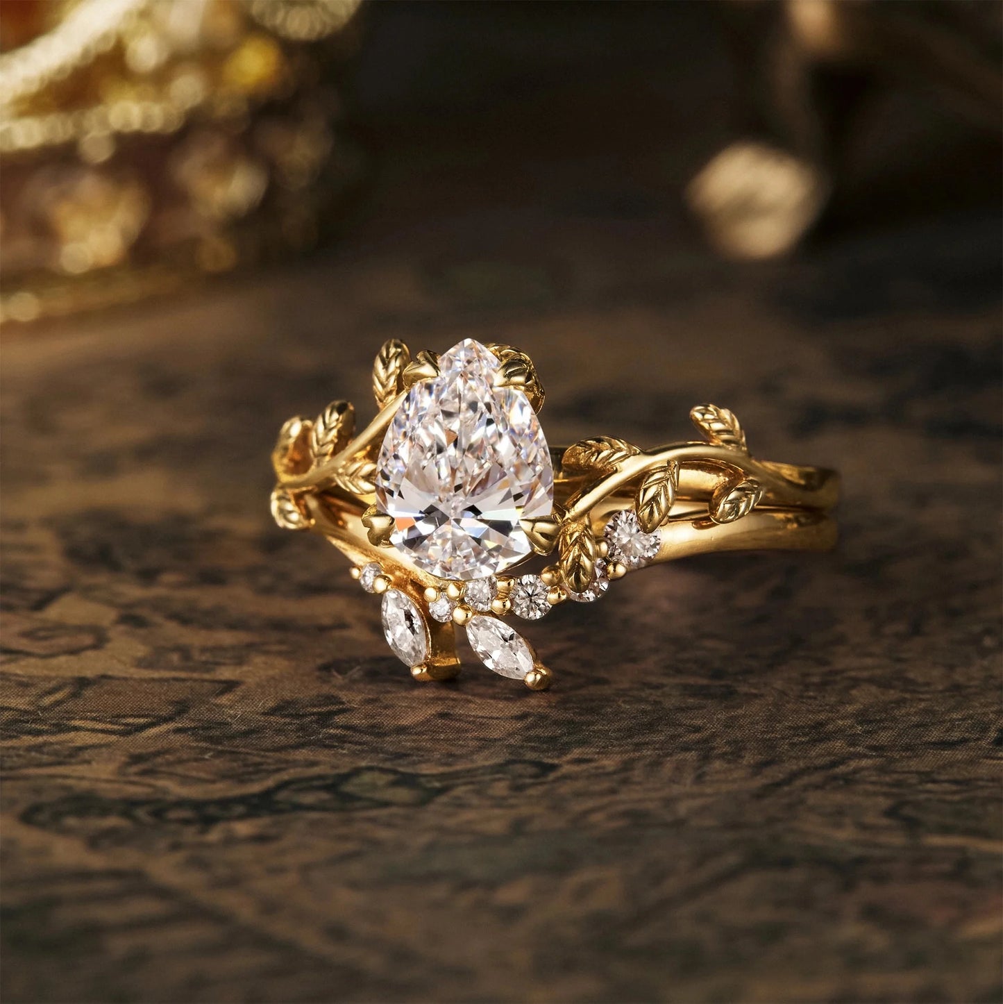 Promise Lab Grown Diamond Engagement Ring Set 2pcs-Hana
