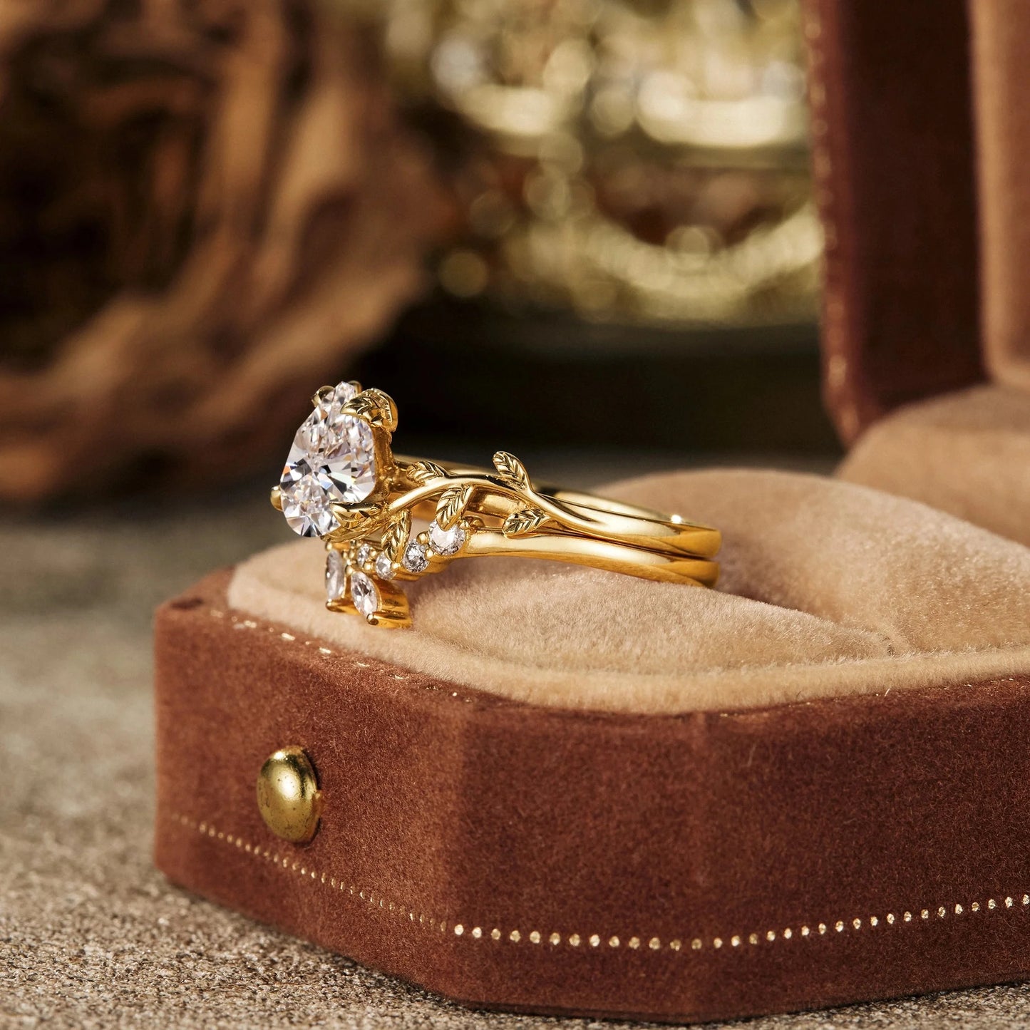 Promise Lab Grown Diamond Engagement Ring Set 2pcs-Hana