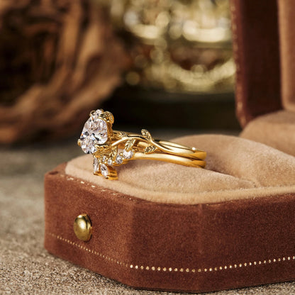 Promise Lab Grown Diamond Engagement Ring Set 2pcs-Hana
