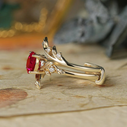 Ruby Enhancer Ring Set-Ottilie