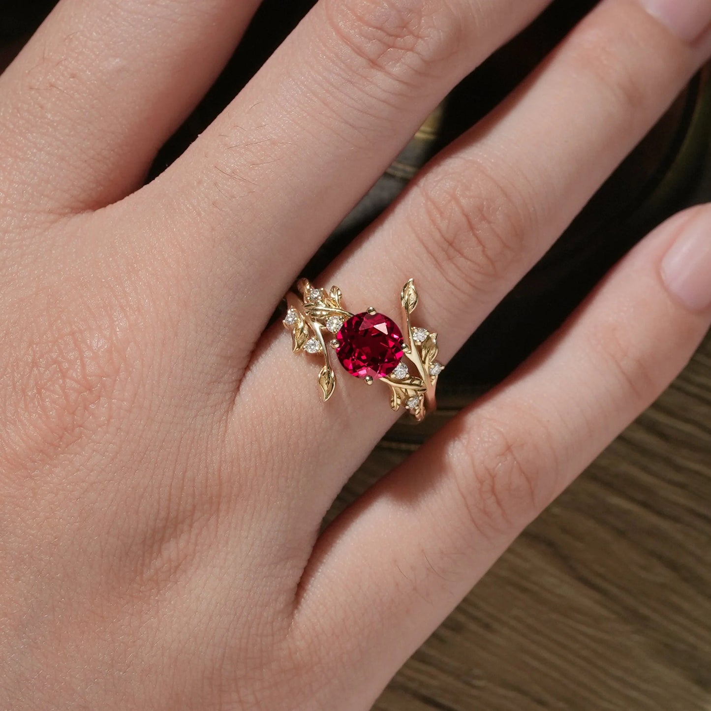 Ruby Enhancer Ring Set-Ottilie