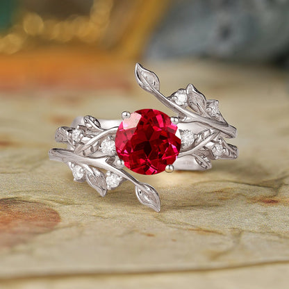 Ruby Enhancer Ring Set-Ottilie