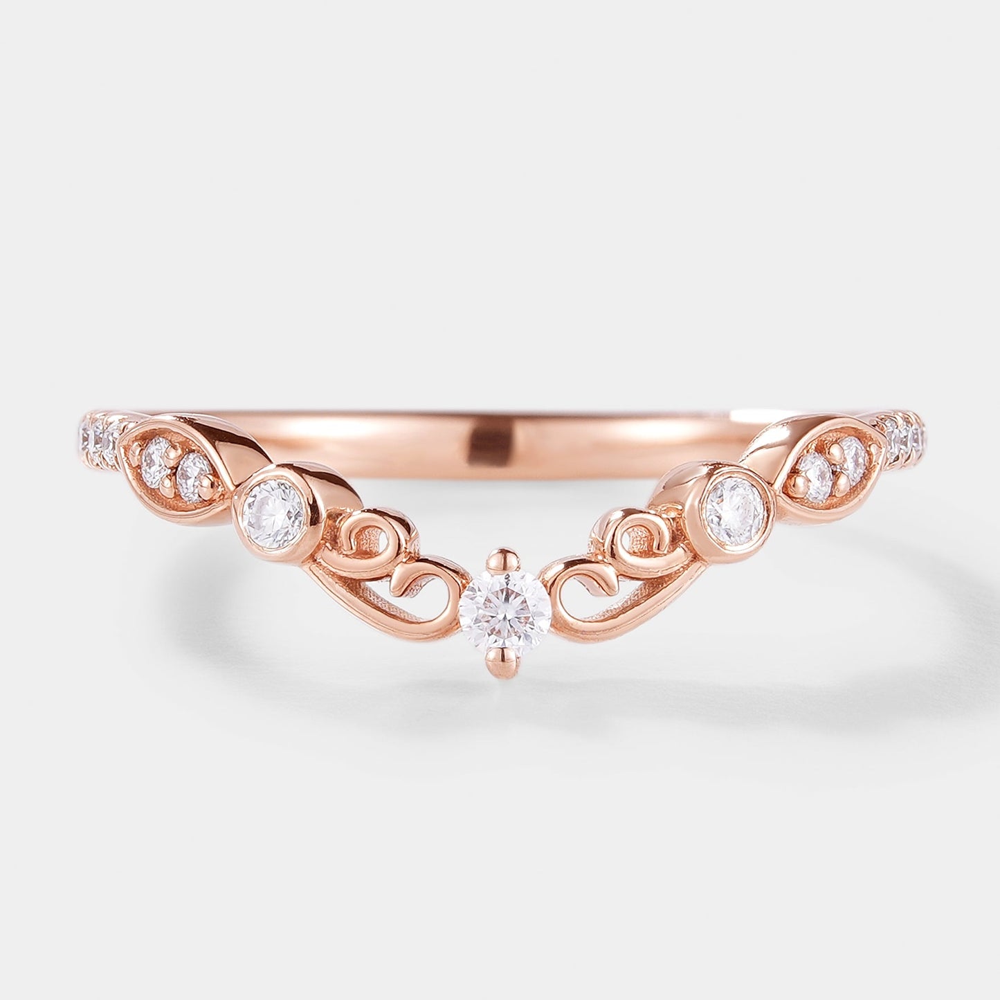Vintage Design Chevron Wedding Band