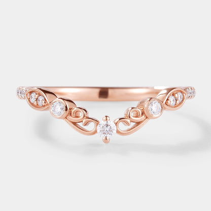 Vintage Design Chevron Wedding Band