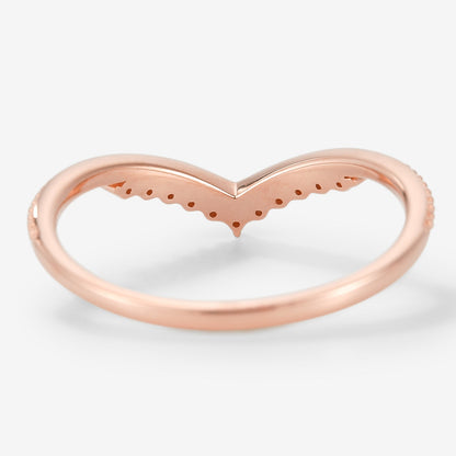 Moissanite Milgrain Edge Stackable Wedding Band