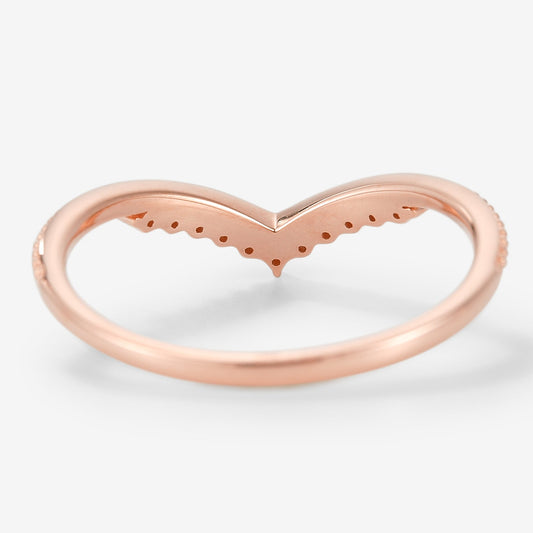 Moissanite Milgrain Edge Stackable Wedding Band