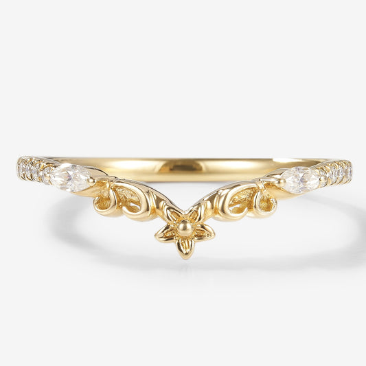 Moissanite Flora Stackable Wedding Band