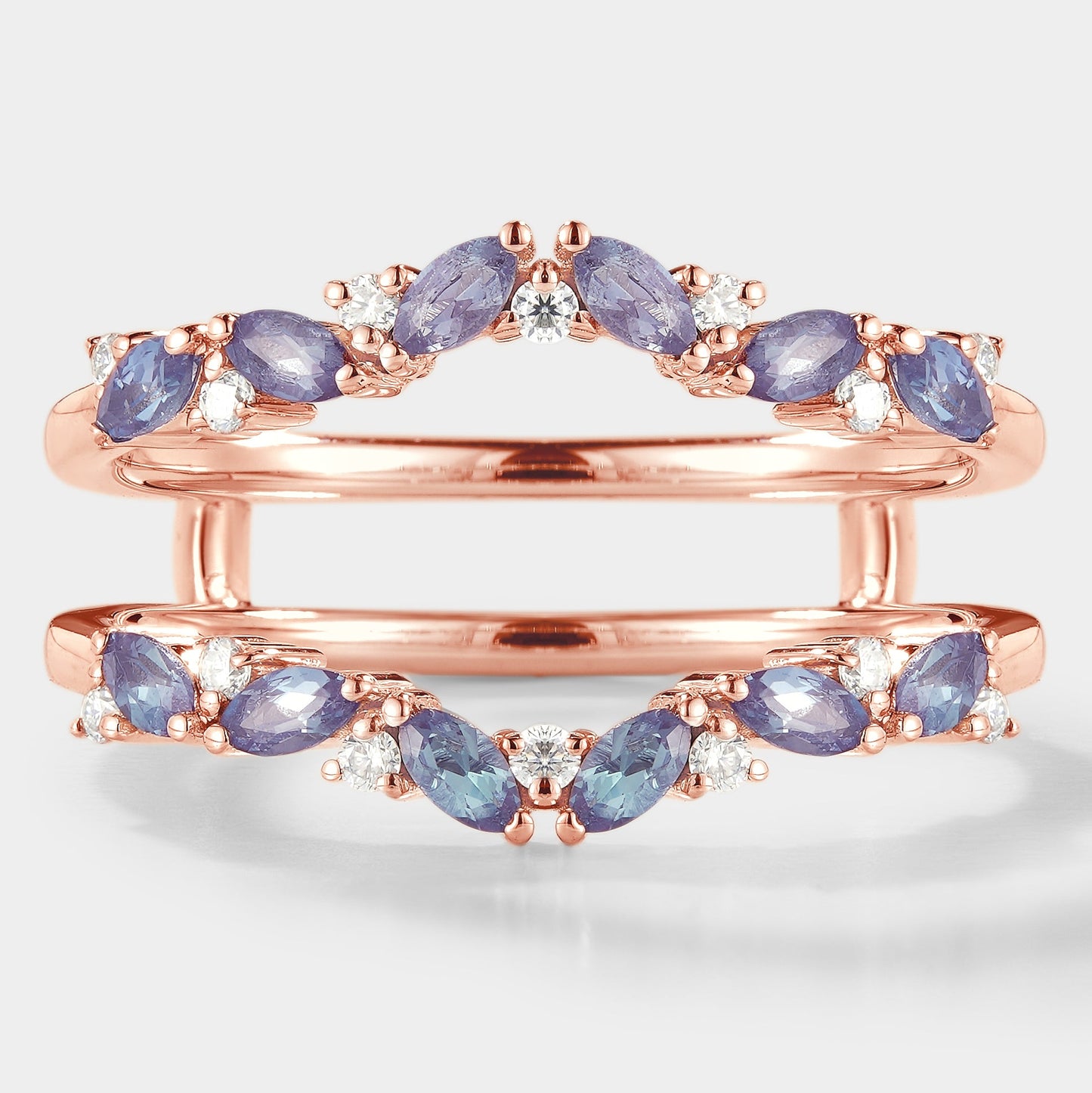 Alexandrite Enhancer Wedding Band
