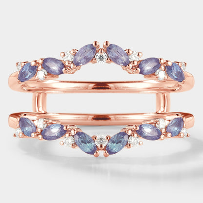 Alexandrite Enhancer Wedding Band