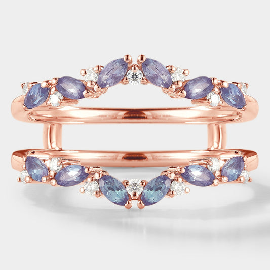 Alexandrite Enhancer Wedding Band