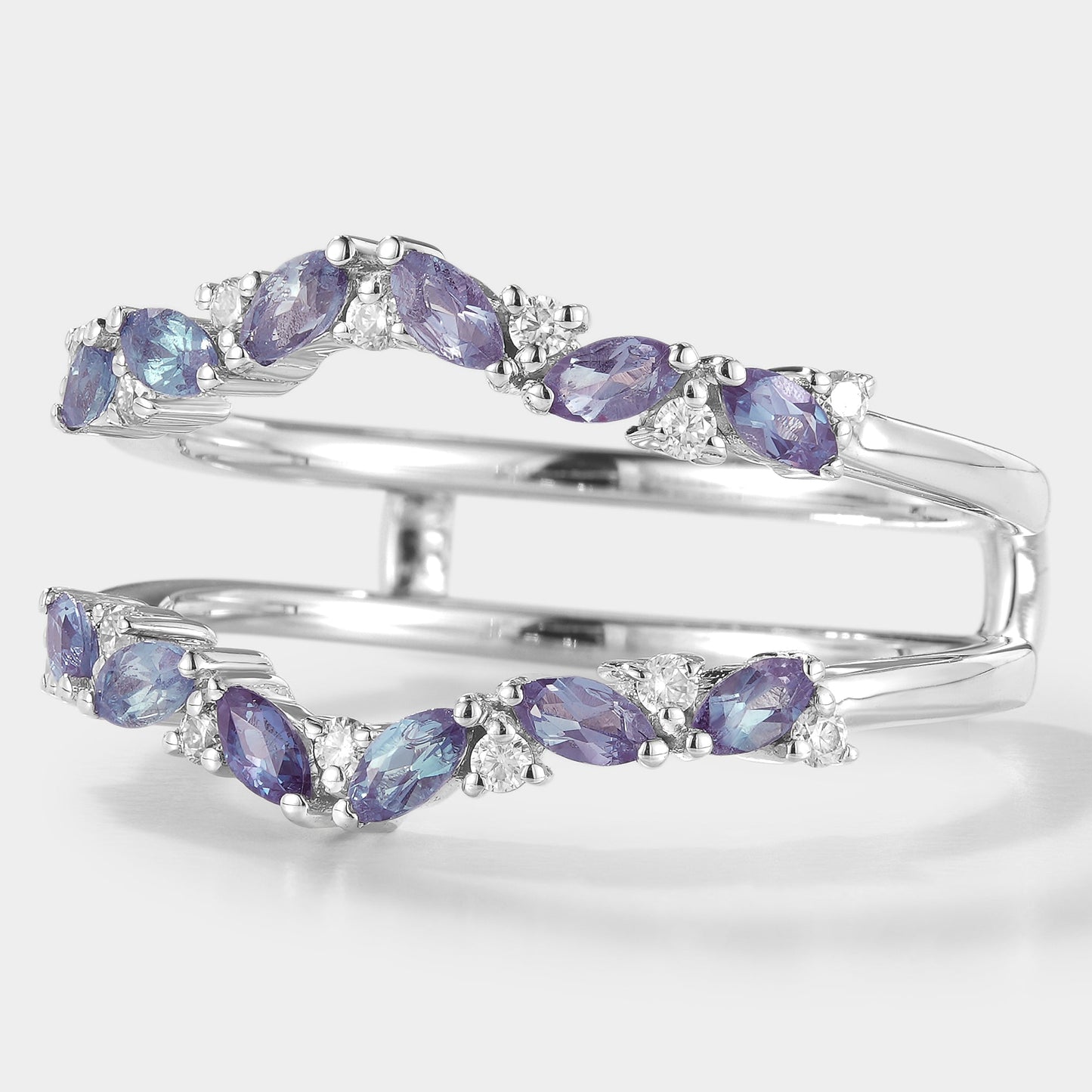 Alexandrite Enhancer Wedding Band