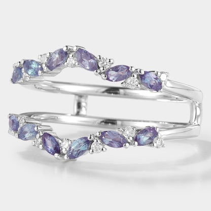 Alexandrite Enhancer Wedding Band