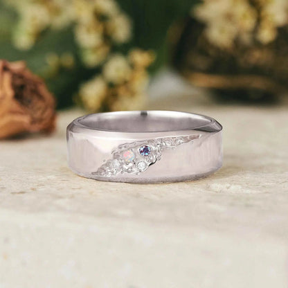 Unique Opal And Alexandrite Men's Ring