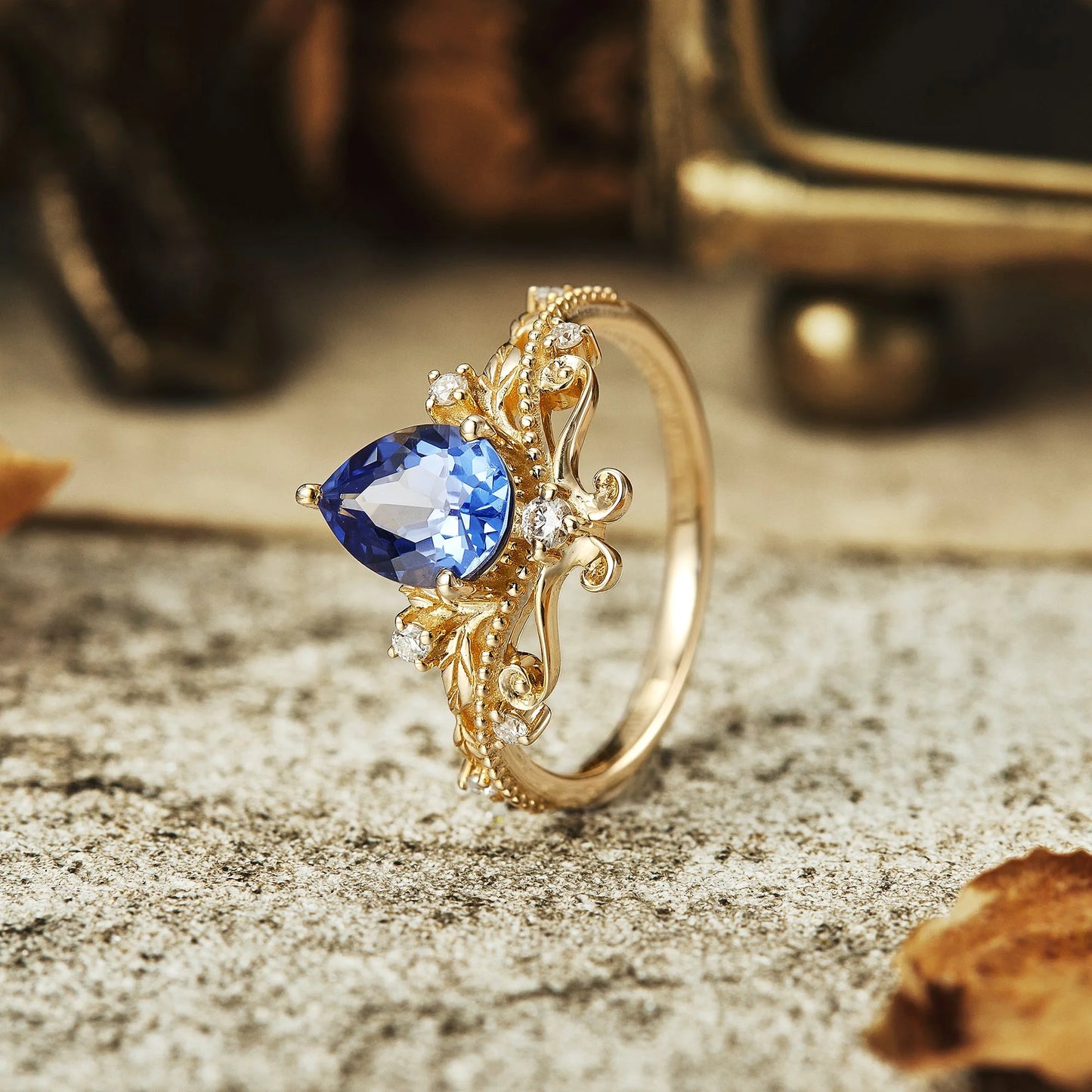 Vintage Sapphire Engagement Ring - Stella